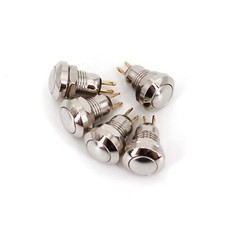 5Pcs Metal Waterproof 2Pin 8mm Momentary Reset SPST Mini Push Button Switch