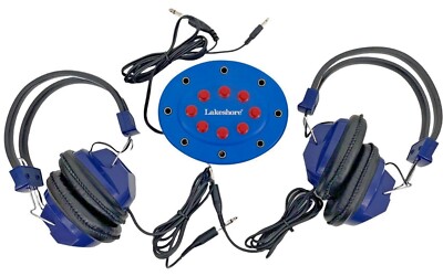 Lakeshore 8 Station Junction Box With Volume Controls with 2 Califone Headsets