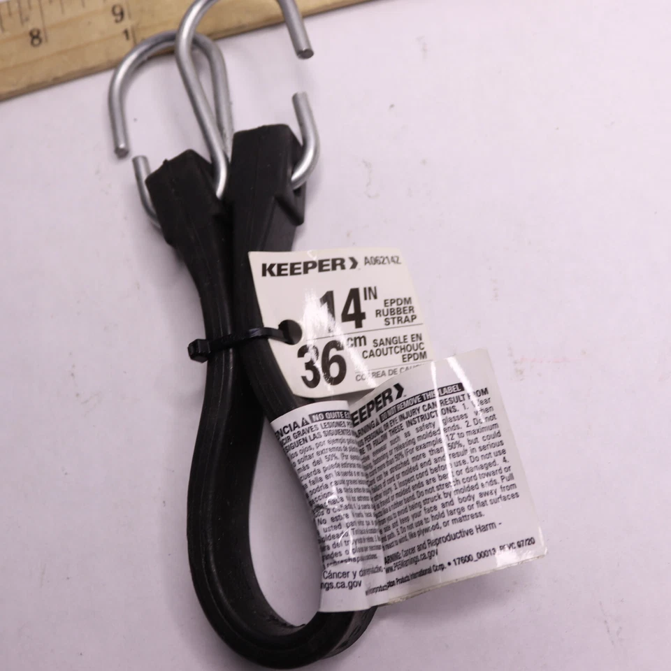 Keeper Pro Grip Hold Down Tarp Strap with Zinc Plated Hooks 9"L A06214Z - Image 3 of 4