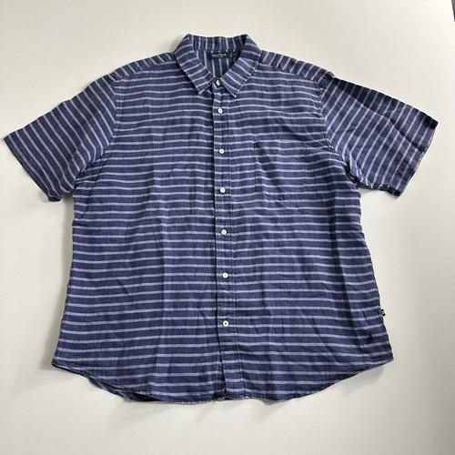 Men’s Nautica 100 Linen Button Up Camp Shirt Adult Size 2XL Short