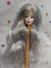 Gorgeous NEW" Vintage Look "Fashion Doll replaceable head, Gray Silky Hair, NEW