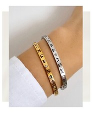 Bracciale Rigido da donna In Acciaio E Strass Colore Argento, Oro, Oro Rosa