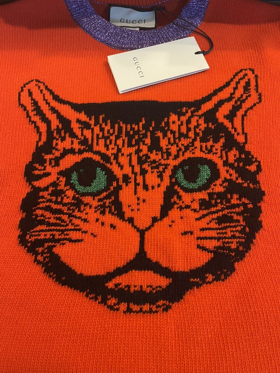 100% Authentic GUCCI Mystic Cat Wool Knit Sweater $1980 Size: L | eBay