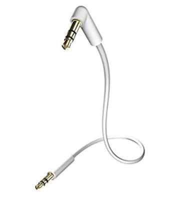 0,50m Audio Kabel 3,50mm Klinke Stecker zu 3,50mm Klinke Stecker 90° gewinkelt