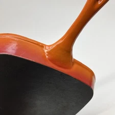 9” Enameled Cast Iron Square Grill Skillet Orange Red 🔥 Make Offer ￼