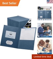 Two-Pocket Folders, Dark Blue, 125-Pack, Textured Paper, Letter Size EZ-32423