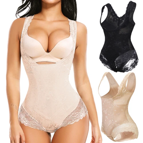 Women's Full Body Shaper Waist Trainer Tummy Control Lingerie Shapewear Bodysuit - Picture 1 of 34