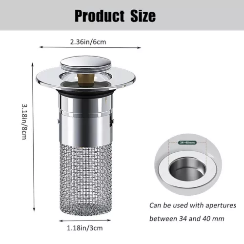 2 Pack Floor Drain Filter Hair Catcher Shower Sink Mesh Basket Strainer Draining - Picture 13 of 13