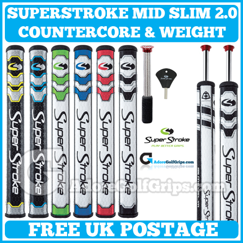 SuperStroke MID SLIM 2.0 CounterCore Putter Grips + Includes