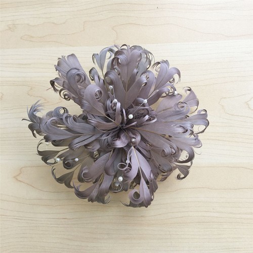 Sale Beaded Goose Feather Flower Mount Millinery Hat Show Fascinator Hairpieces