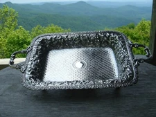 Stunning American Sterling Silver Repousse Two Handled Tray Dominick & Haff 1887
