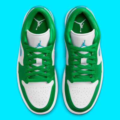 Air Jordan 1 Low Lucky Green Aquatone Blue White DC0774 304 Shoe
