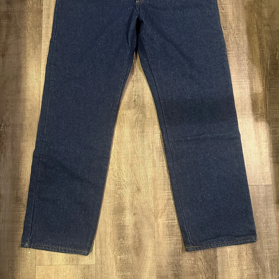 Vintage 90s L.L. Bean Lined Denim Jeans 38x30 Indigo Flannel Plaid USA Workwear - Image 3 of 4