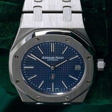 Audemars Piguet Royal Oak Extra Thin “Jumbo” Blue Dial Steel MINT SET 15202ST 8