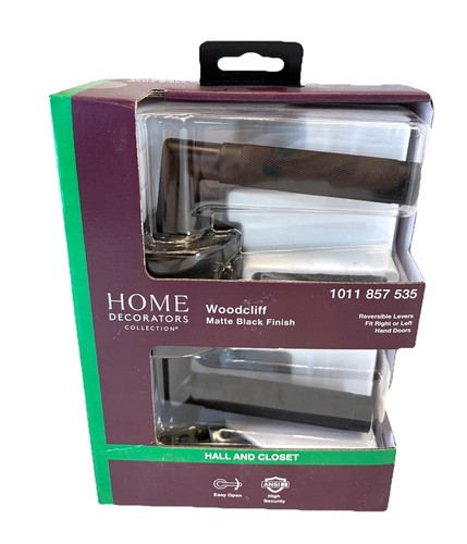 Home Decorators Woodcliff Hall & Closet Door Lever In Matte Black 1011 857 535 - Picture 1 of 14