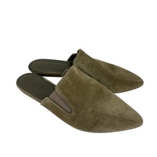 Jenni Kayne Suede Point Toe Mules 40 Olive Taupe