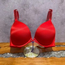 Victoria s Secret Bombshell Shine Strap Add-2-Cups Push-Up Bra 36D Lipstick NWOT