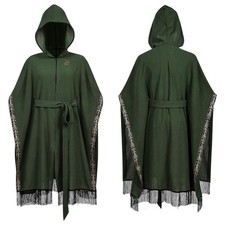 Women Medieval Hooded Cloak Vampire Queen Witch Cape Halloween Steampunk Cloak