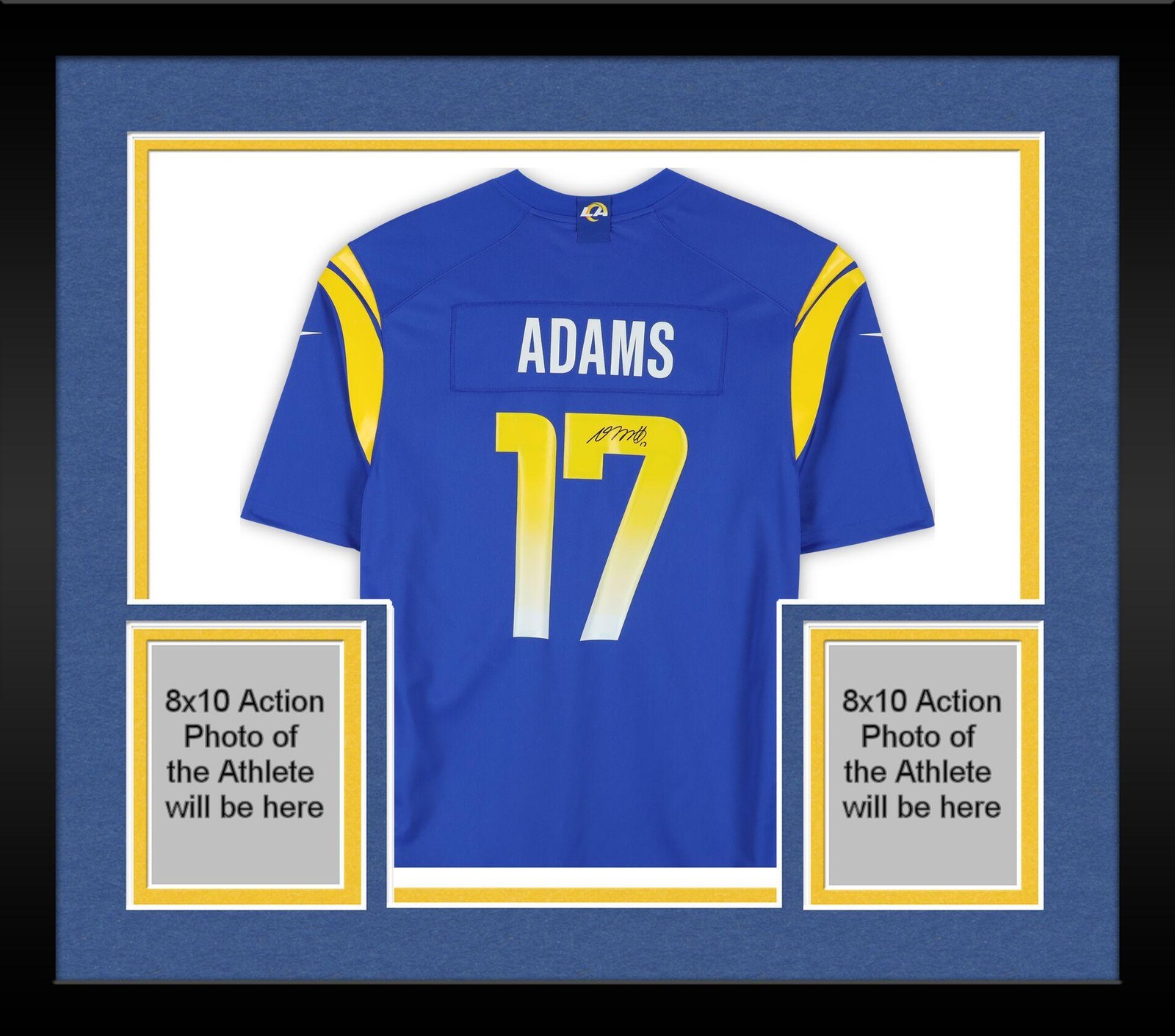 Davante Adams Autographed Signed Los Angeles Rams Framed Nike Royal Game Jersey 