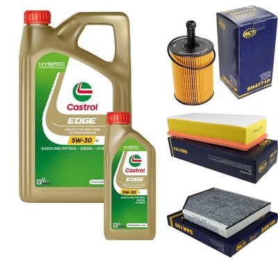 INSPEKTIONSKIT FILTER CASTROL 6L ÖL 5W30 für Audi A4 Avant 8K5 B8 2.0 TDI