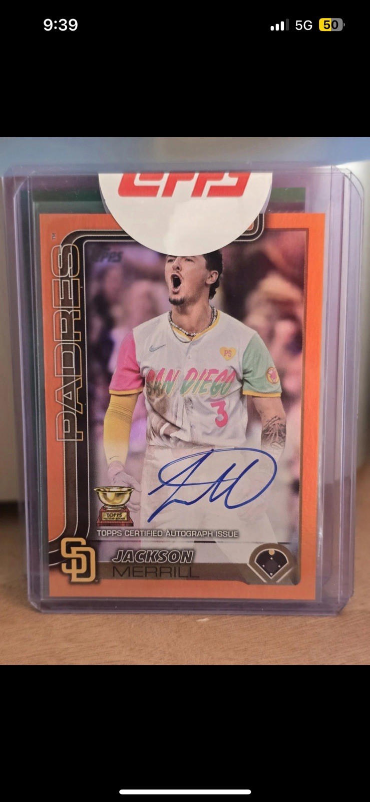 2025 Topps Series 1 Flagship Real One Autographs Jackson Merrill #125 Orange/25