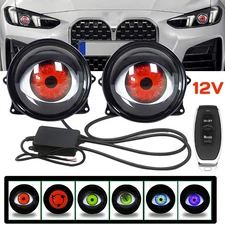 3" LED Dynamic Devil Eyes Light 6 Modes 12V Remote Control Headlight Retrofit US