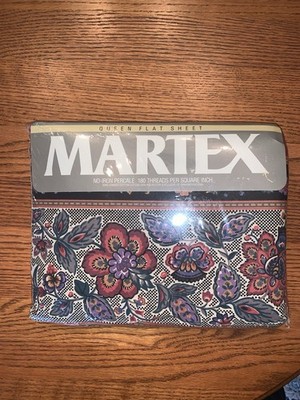 Martex Avignon QUEEN Flat Sheet New /Sealed Package No Iron Percale Red Made USA