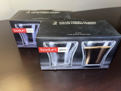 Bodum Assam Termo Espresso/Tea/Sake/Cordial/Shot Glasses Set Of 2 (New In Box)