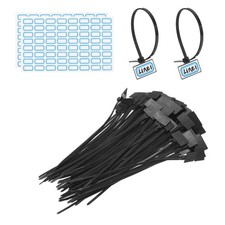 8inch Zip Ties, 100pcs Cable Ties Tags Nylon Wire with Label Tags Paper, Black