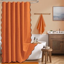 Boho Shower Curtain 84 Inch Extra Long Burnt Orange - 230GSM Waterproof Fabric