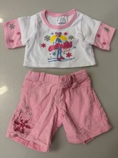 Build a Bear Clothing Accessories Pink Ski Top and Pink Shorts -0158