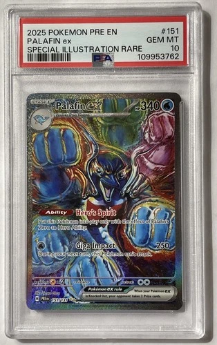 2025 POKEMON PRE EN-PRISMATIC EVOLUTIONS #151 PALAFIN EX SIR PSA 10 GEM MINT!