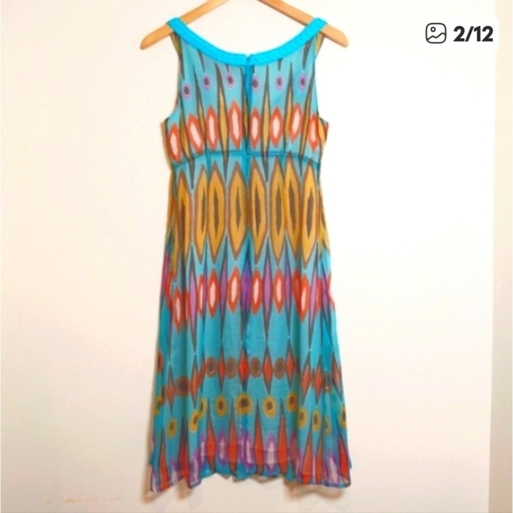 Tory Burch Silk Ikat Print Sleeveless Sundress Dress thumbnail 2
