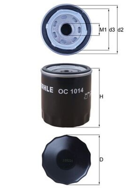 Mahle ÖLfilter OC 1014 Anschraubfilter FüR Volvo V70 533 156 S80 155 V60 V50 C30-image