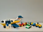 Vtg Fisher Price Little People Jet Airplane 933 Airport Luggage Tram & Fuel Cart