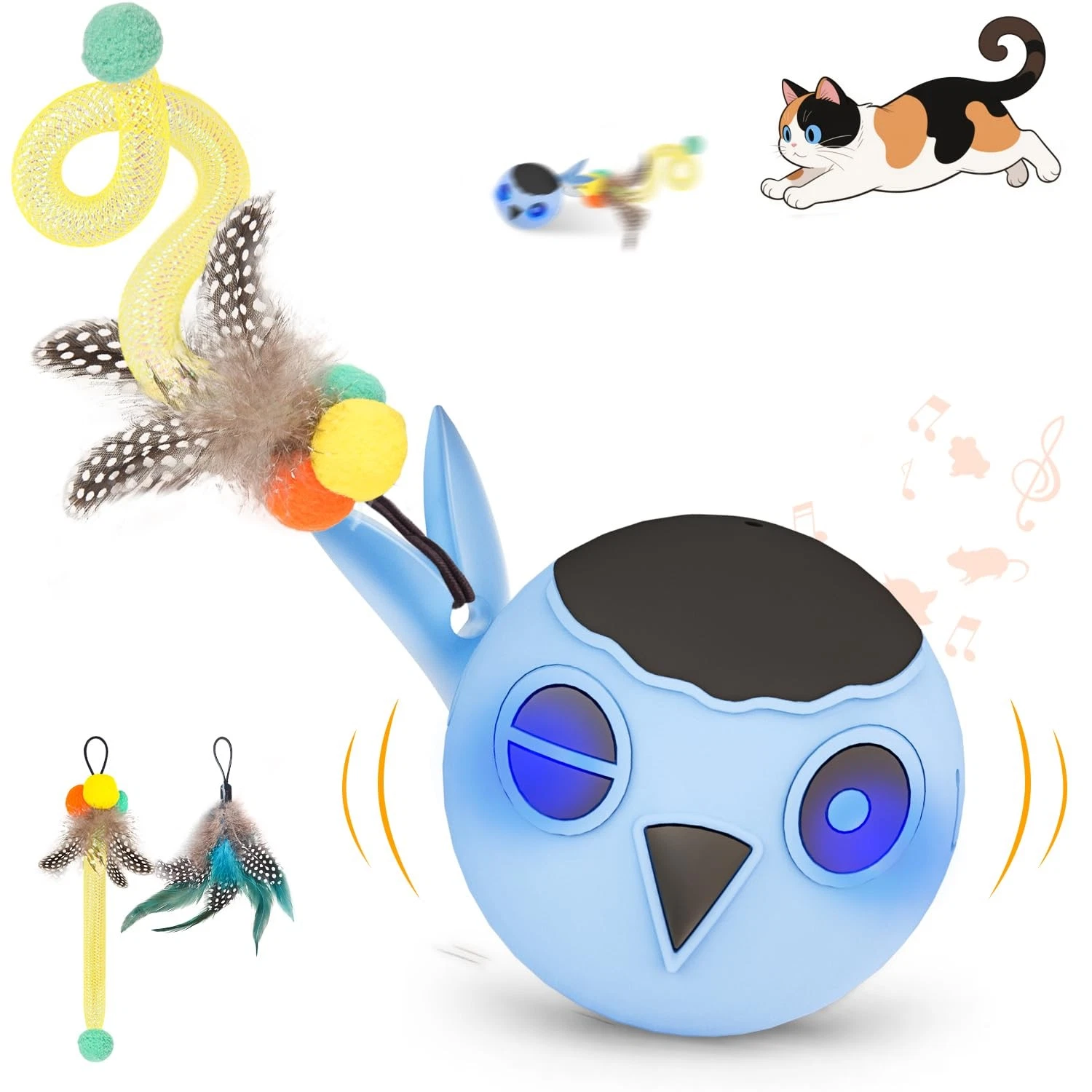 Zeepet Interactive Cat Toys for Indoor Cats Adult, Cat Ball Toy for Kitten,