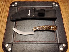 Schrade Uncle Henry Knife 3.5"High Carbon Stainless Blade Staglon Handle Sheath