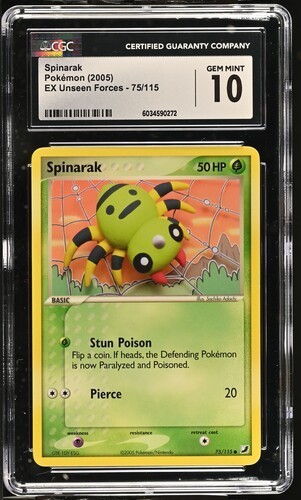 2005 Spinarak 75/115 EX Unseen Forces CGC 10