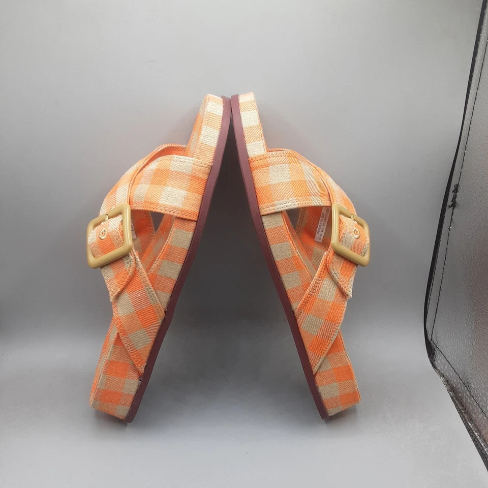 Женские сандалии-шлепанцы Camper Atonik крест-накрест 8 М оранжевые разноцветные клетчатые A1 - Изображение 4 из 4