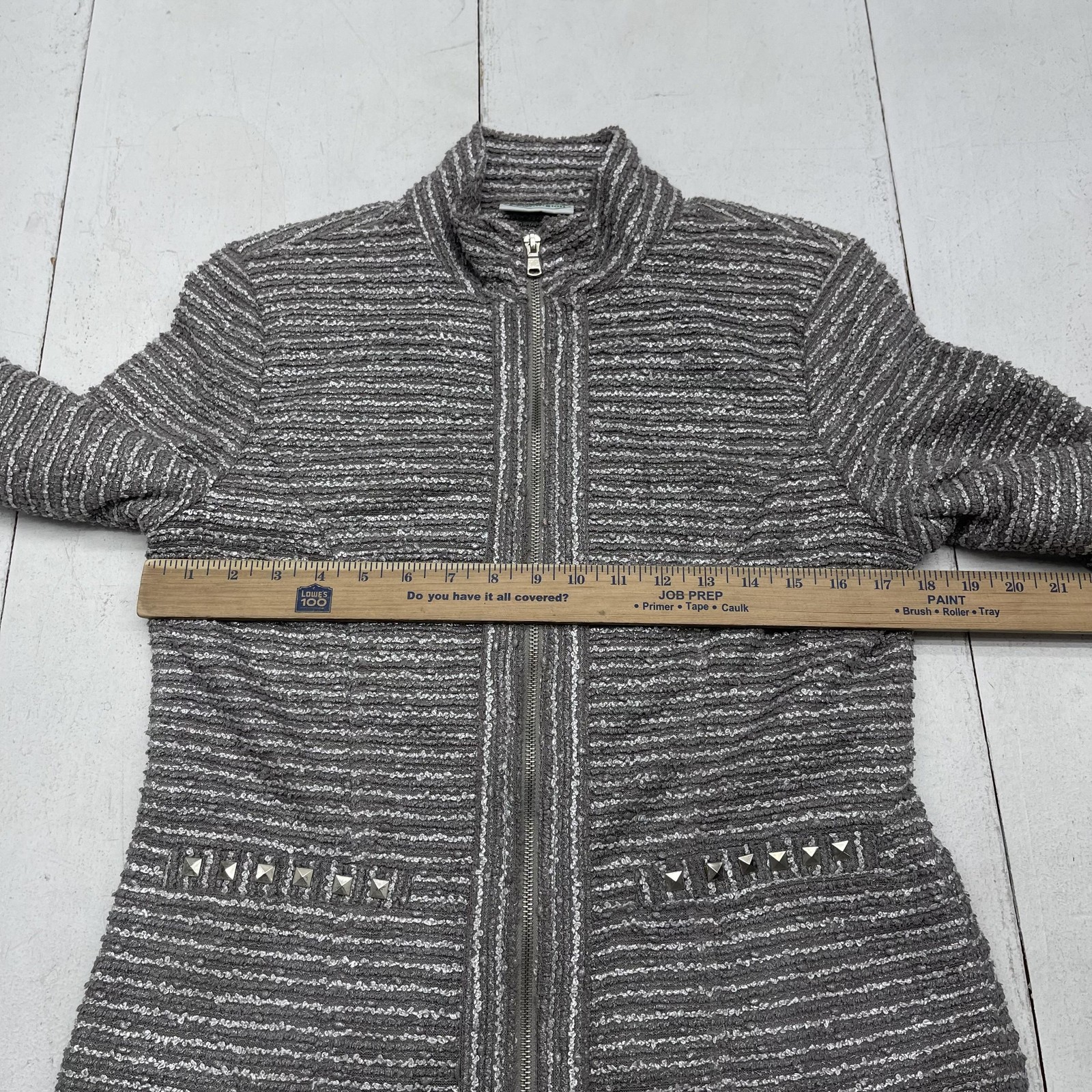 Patchington Jacket Womens Small Gray Metallic Str… - image 6