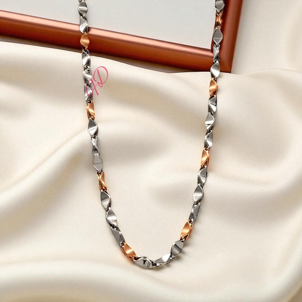 Designer Link Mens Chain Gram Platinum Rose Gold mm