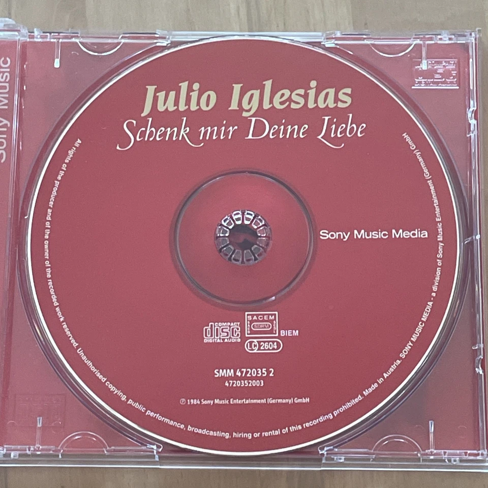 CD "JULIO IGLESIAS - SCHENK MIR DEINE LIEBE" Pop, Schlager, 16 Songs, 1999 - Bild 3 von 3