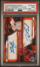 Topps Bowman Draft Orange Refractor Dual Auto Rhett Lowder  9 /25