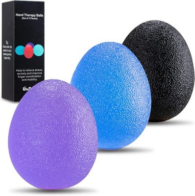 Squeeze Balls - 3 Pieces Silicone Therapy Balls for Stress Relief, Grip Strength