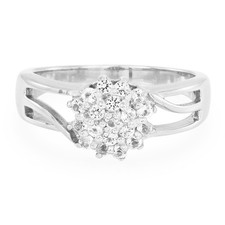 Brasilianischer Weißer Topas 925 Sterling Silber Ring, 0,385ct