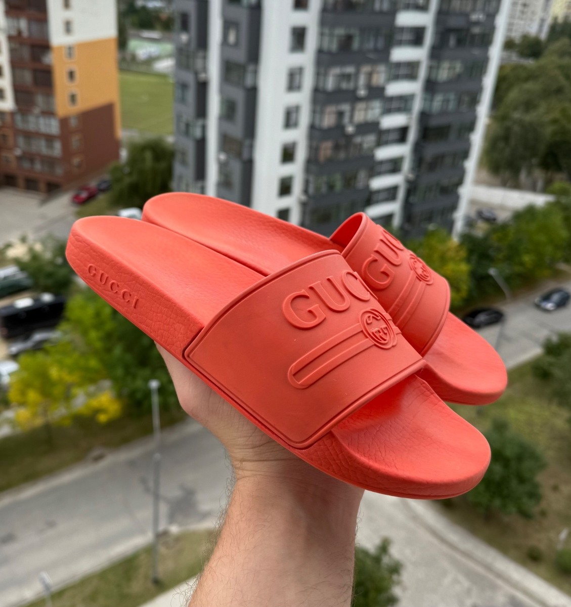 Gucci Orange Rubber Slides | eBay