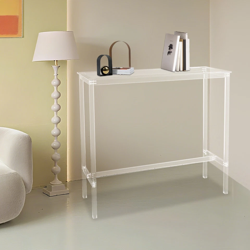 Mesa de Acrílico Altura de Mostrador, Mesa de Bar Larga Rectangular, Mesa de Bar para Cocina Foto 3 de 4