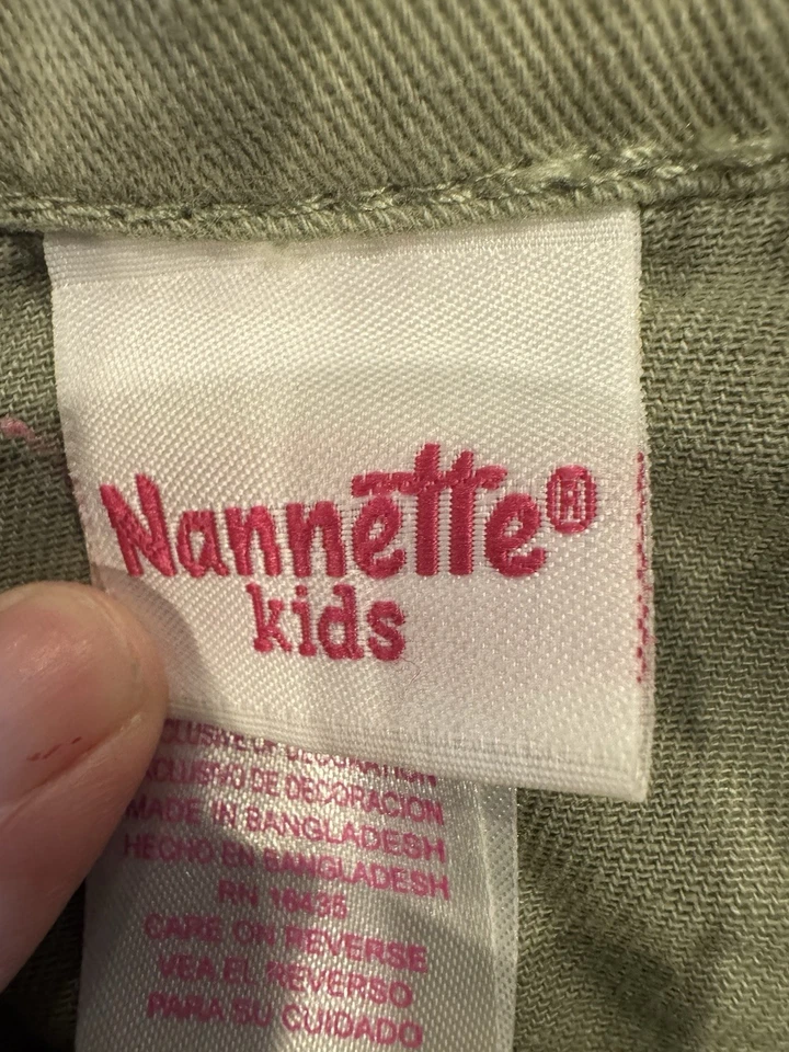 Nannette Green Denim 5t Girls Jack Butterfly Embroidery Ruffle And Bow Accents - Image 4 of 4