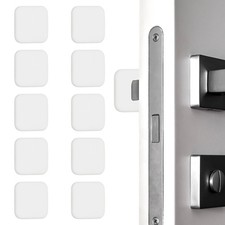 10Pcs Wall Protector 1.6" Square Door Stoppers White 0.3" Thickness 