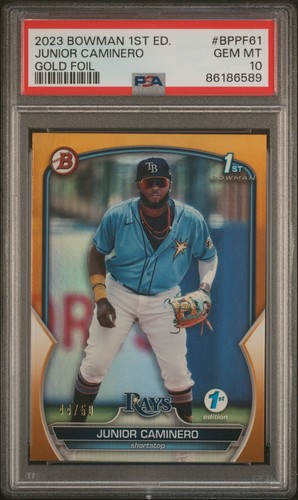 Junior Caminero [Gold] #BPPF-61 2023 Bowman 1st Edition card